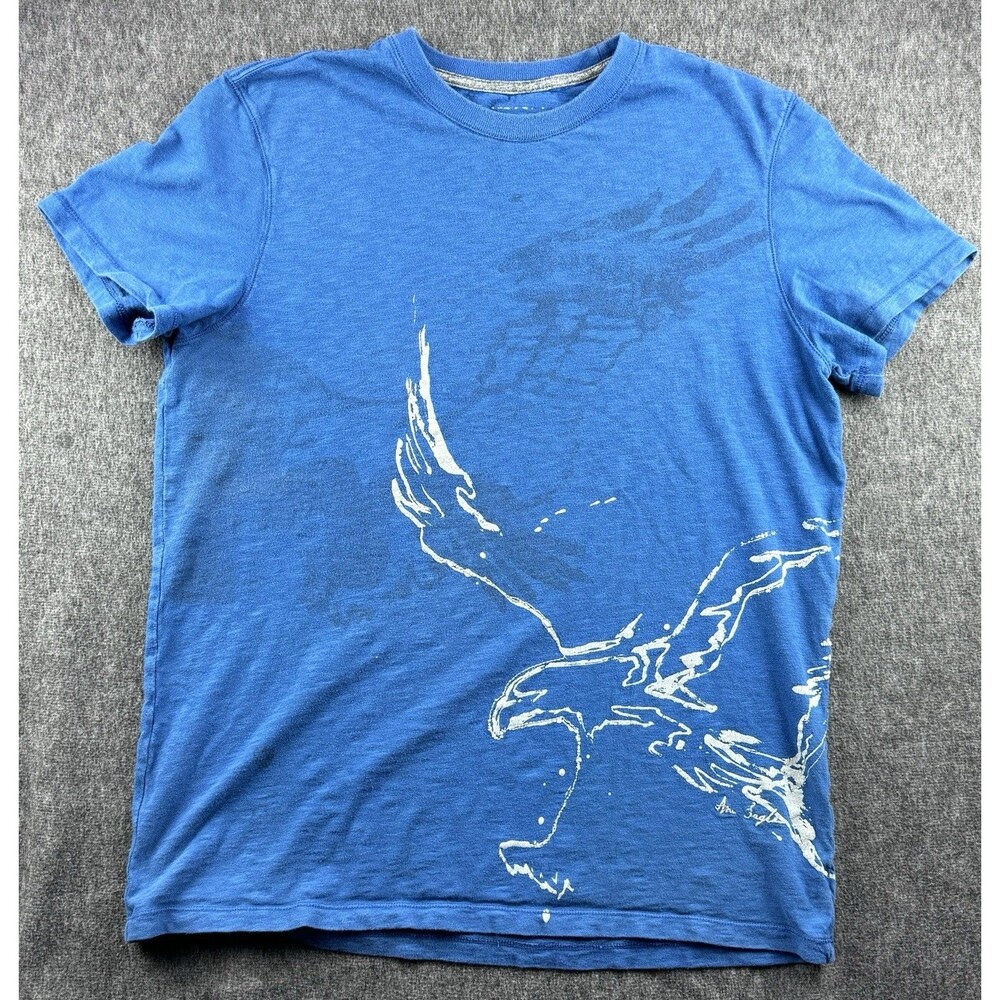 American Eagle Outfitters Mens Shirt Size Large Blue Tee Graphic Eagle Print